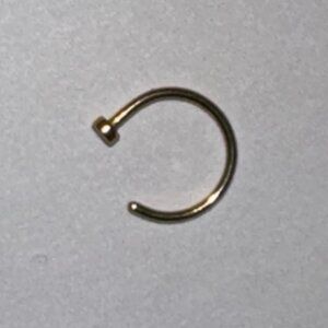 3/8 20 Gauge Gold Titanium Plated Hoop Nose Rings